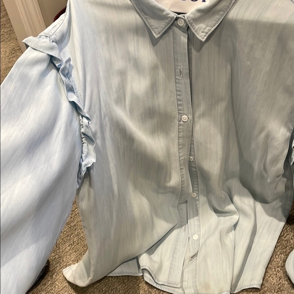 Rails Button Down Chambray Size L - image 8